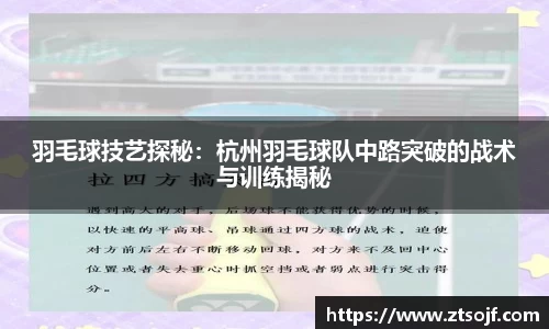 羽毛球技艺探秘：杭州羽毛球队中路突破的战术与训练揭秘