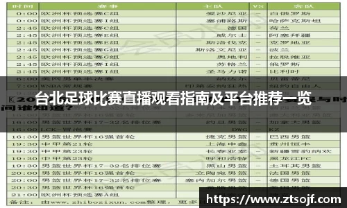 台北足球比赛直播观看指南及平台推荐一览